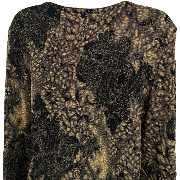 Y2K Bellessa Black Gold Asymmetrical Blouse Dark Romantic WhimsiGoth Fairy M - Picture 7 of 10